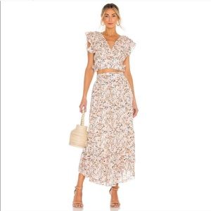 Free People Pretty Dayz maxi skirt set in ivory combo Size XS